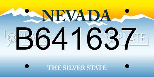 B641637 Nevada License Plate