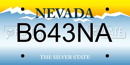 B643NA Nevada License Plate