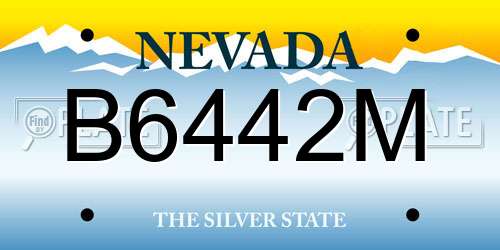 B6442M Nevada License Plate