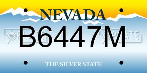 B6447M Nevada License Plate