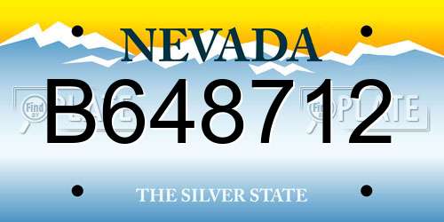B648712 Nevada License Plate