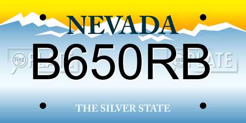 B650RB Nevada License Plate