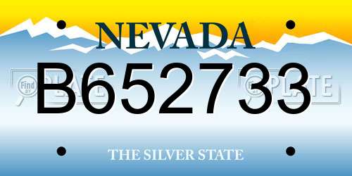 B652733 Nevada License Plate