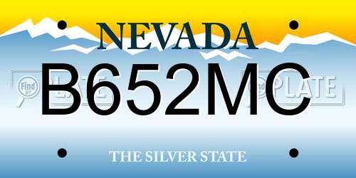 B652MC Nevada License Plate