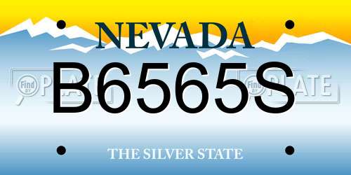 B6565S Nevada License Plate
