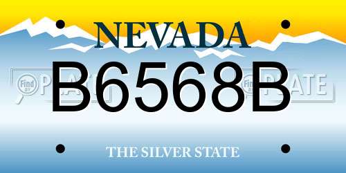 B6568B Nevada License Plate
