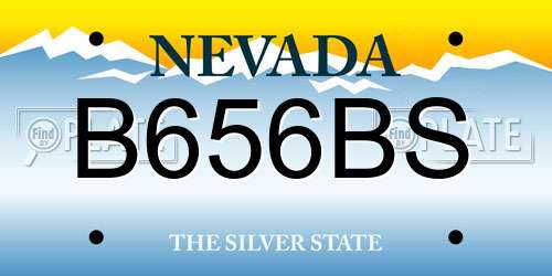 B656BS Nevada License Plate