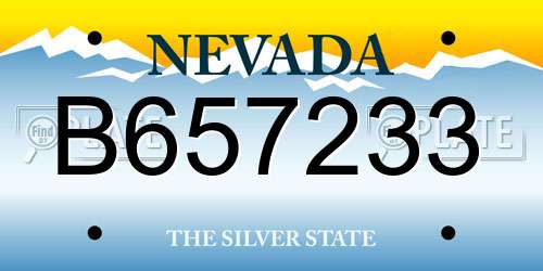 B657233 Nevada License Plate