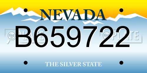 B659722 Nevada License Plate