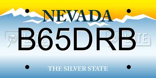 B65DRB Nevada License Plate
