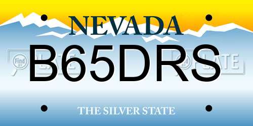 B65DRS Nevada License Plate
