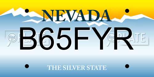 B65FYR Nevada License Plate