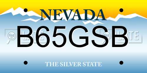 B65GSB Nevada License Plate