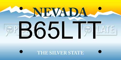 B65LTT Nevada License Plate