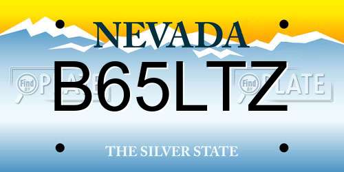 B65LTZ Nevada License Plate