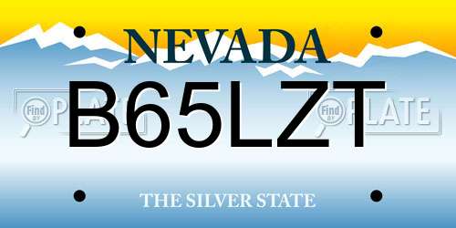 B65LZT Nevada License Plate