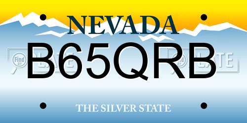 B65QRB Nevada License Plate
