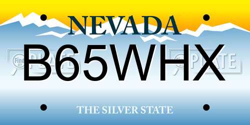 B65WHX Nevada License Plate