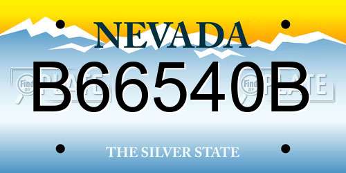 B66540B Nevada License Plate