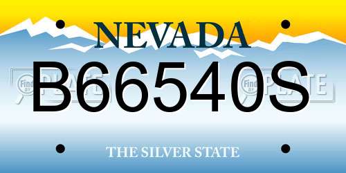 B66540S Nevada License Plate