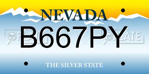 B667PY Nevada License Plate