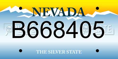 B668405 Nevada License Plate