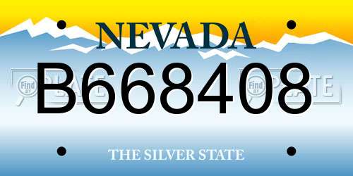 B668408 Nevada License Plate