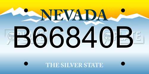 B66840B Nevada License Plate