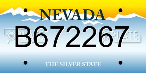 B672267 Nevada License Plate