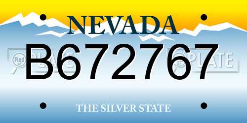 B672767 Nevada License Plate