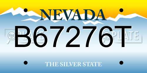 B67276T Nevada License Plate