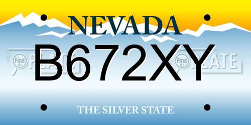 B672XY Nevada License Plate