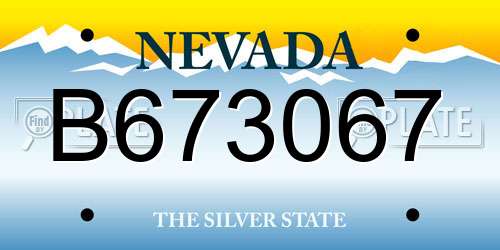 B673067 Nevada License Plate