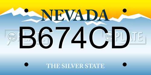 B674CD Nevada License Plate