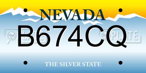 B674CQ Nevada License Plate