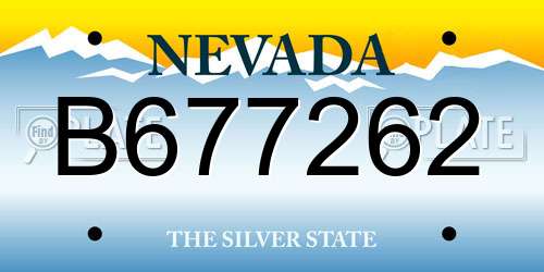 B677262 Nevada License Plate