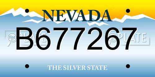 B677267 Nevada License Plate