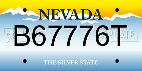 B67776T Nevada License Plate
