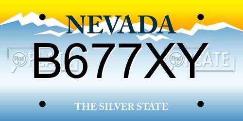 B677XY Nevada License Plate