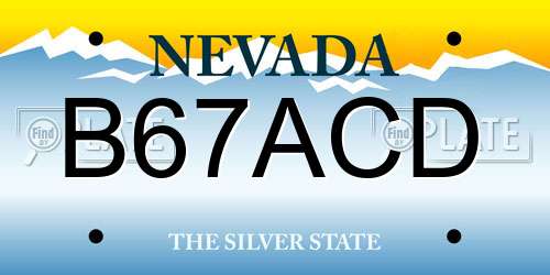 B67ACD Nevada License Plate
