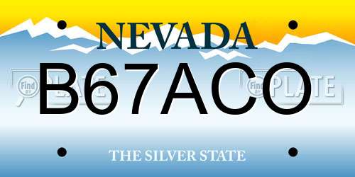 B67ACO Nevada License Plate