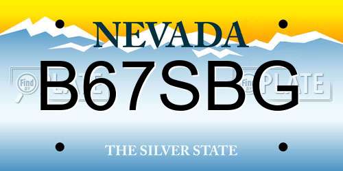 B67SBG Nevada License Plate