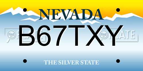 B67TXY Nevada License Plate