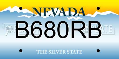 B680RB Nevada License Plate