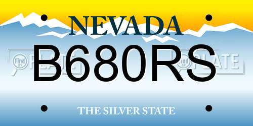 B680RS Nevada License Plate