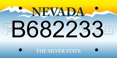 B682233 Nevada License Plate