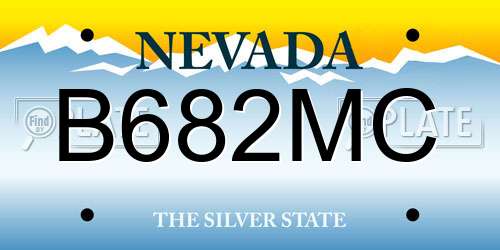 B682MC Nevada License Plate