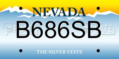 B686SB Nevada License Plate