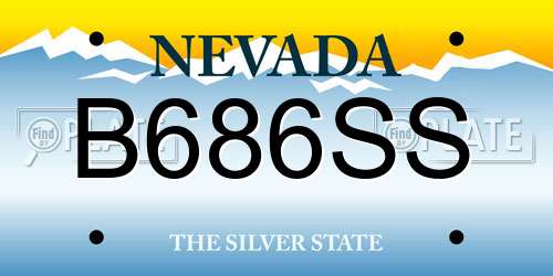 B686SS Nevada License Plate