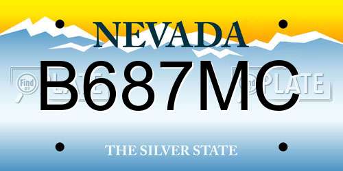 B687MC Nevada License Plate
